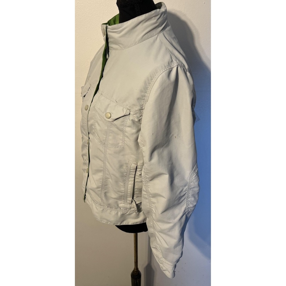 L.L.Bean Jacket Womens Petite Medium White Full Zip Fleece Lined Insulated Warm - Picture 7 of 16